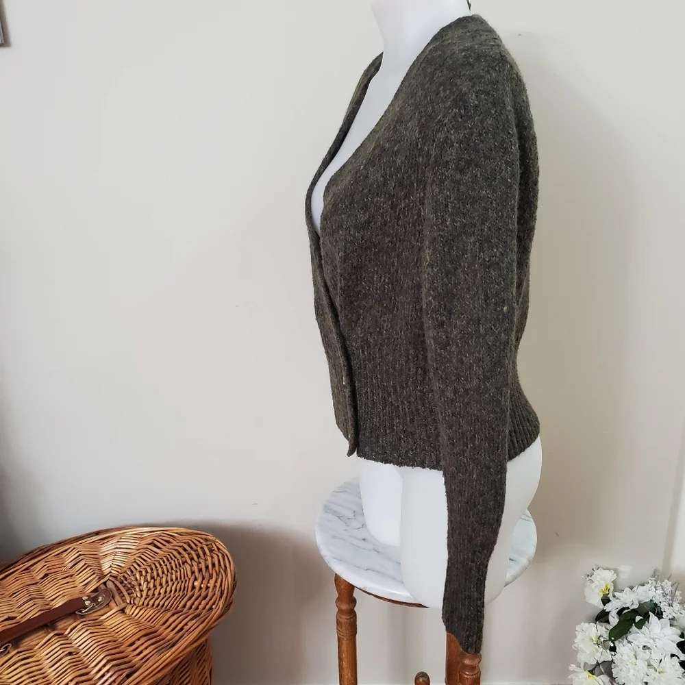 ZARA Women's Brown Button-Up Sweater - Picture 2 of 12